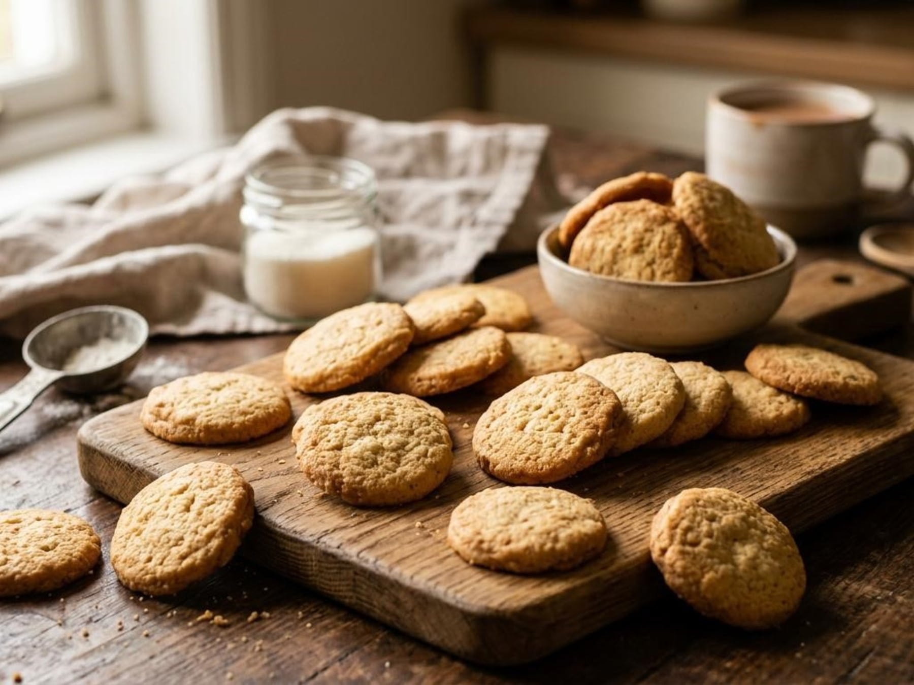 La regla 3-2-1: harina, manteca y azúcar en proporciones exactas para galletitas caseras sin huevo ni leche