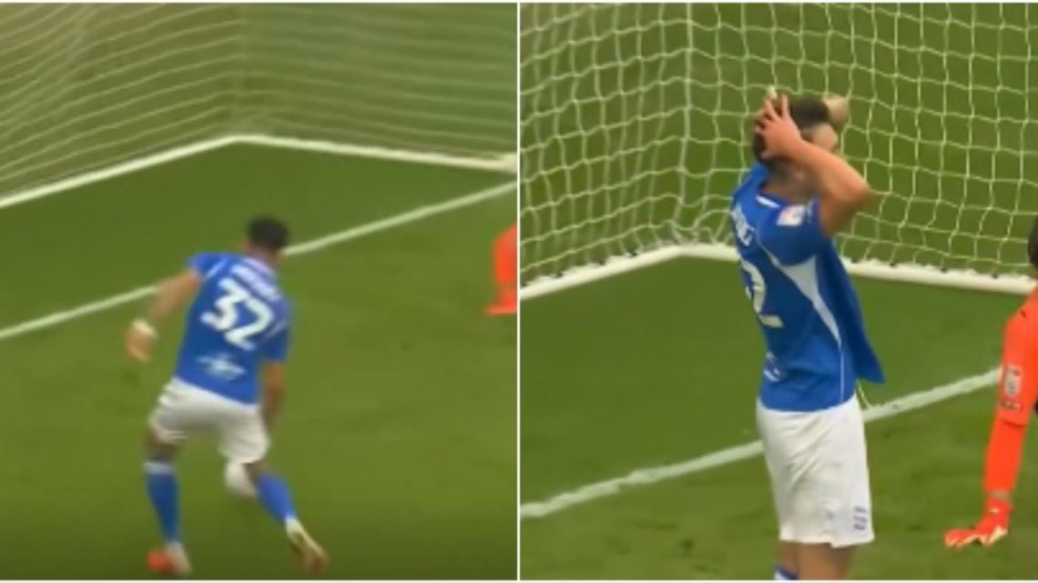 Vázquez se comió un gol imposible: el arco vacío y el travesaño lo dejaron con las manos en la cabeza